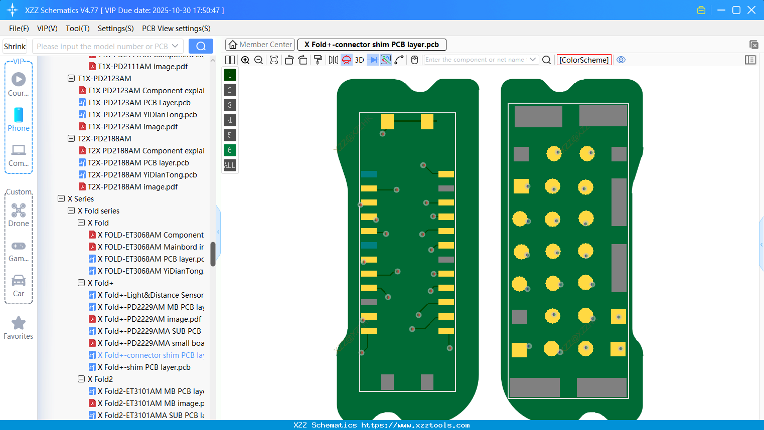 VIVO X Fold+-connector Shim PCB Layer